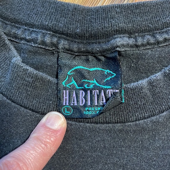 Vintage Habitat T-shirt Howling Wild Pink Purple Night Sky Large Shirt L 90s - Picture 7 of 11